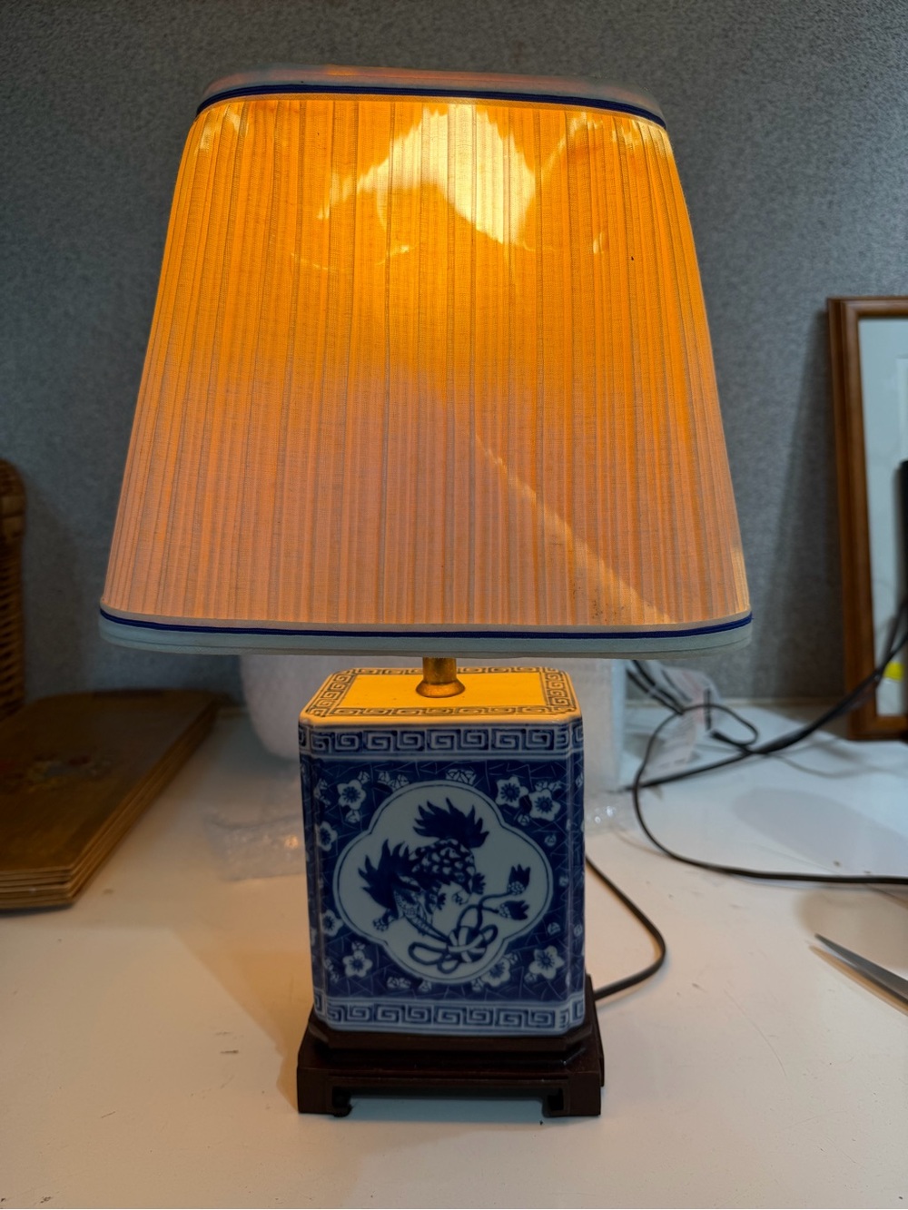 vintage blue-and-white Chinese-style porcelain